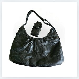 Jordan Accessories Bag VINTAGE Black Leather Patchwork Purse w/ Old Cell Holder